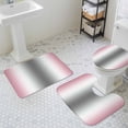 thumbnail image 3 of Abstract Bathroom Rugs Set Gray Pink Gradient Ombre Non Slip Absorbent Soft Bath Mats 3 Piece Set with Bathroom Rug, U-Shaped Floor Mat, Toilet Seat Cover Large Size, 3 of 9