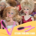 thumbnail image 6 of 4 Pieces Doll Hair Brush Plastic Pink Wig Accessories for 18 Inch Dolls and Other Hair Care Accessories, 2 Style, 6 of 7