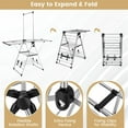 thumbnail image 6 of GVN Clothes Drying Rack with 6-Level Adjustable Height, Laundry Drying Rack for Easy Storage, 6 of 7