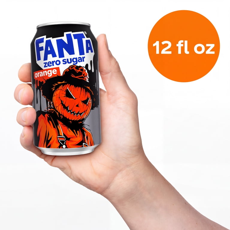 Fanta Zero Sugar Orange Soda Pop Fridge Pack Cans, 12 fl oz, 12