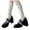 White, variant on HNMKIU Japanese Gothic Knitted Leg Warmers Winter Knee High Socks Ankle Gaiters Fashion Footwear Black,One Size