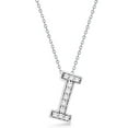 thumbnail image 2 of Custom Tilted Diamond Block Letter Initial Necklace in 14k White Gold, 2 of 2