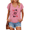 Rose Red, variant on Unishe Womens Blue Vintage Playing Card V Neck Short Sleeve T-Shirt S-5XL Fun Daily Wear Soft Tops