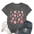 thumbnail image 5 of Trendfront Womens Strawberry Graphic Tops Crewneck Casual Short Sleeve Loose Fit Tee Trendy Fashion T Shirts Relaxed Pullover Daily Clothes, 5 of 5
