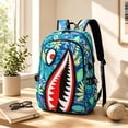 thumbnail image 3 of 3D Shark Mouth Graphic Print Backpack, Comic Style Colorful Design, School Bag for Youths and Teens, 3 of 3