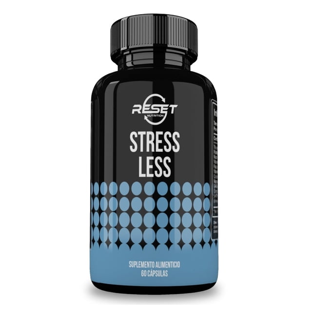 Stress Less suplemento Anti-Estrés 100% Natural formula avanzada para calmar el estrés, relajar, 60 Cápsulas Reset Labs Stress Less