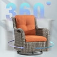 thumbnail image 5 of MeetLeisure 1 Pieces Outdoor Patio Furniture Wicker Swivel Chair with Cushions for Backyard, Orange, 5 of 6