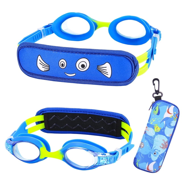 Gafas de natación RUIGAO para niños de 2 a 6 años con protección UV, color azul
