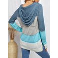 thumbnail image 3 of Womens Striped Color Block Hoodies Fashion V Neck Knit Sweater Pullovers, 3 of 5