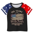 thumbnail image 4 of Glisme 250Th Anniversary Toddler Boys Girls T-Shirt USA Letter American Flag Print Short Sleeve Crew Neck Tops Summer Independence Day Casual Boys Tees Size 1-2 Years Black, 4 of 4