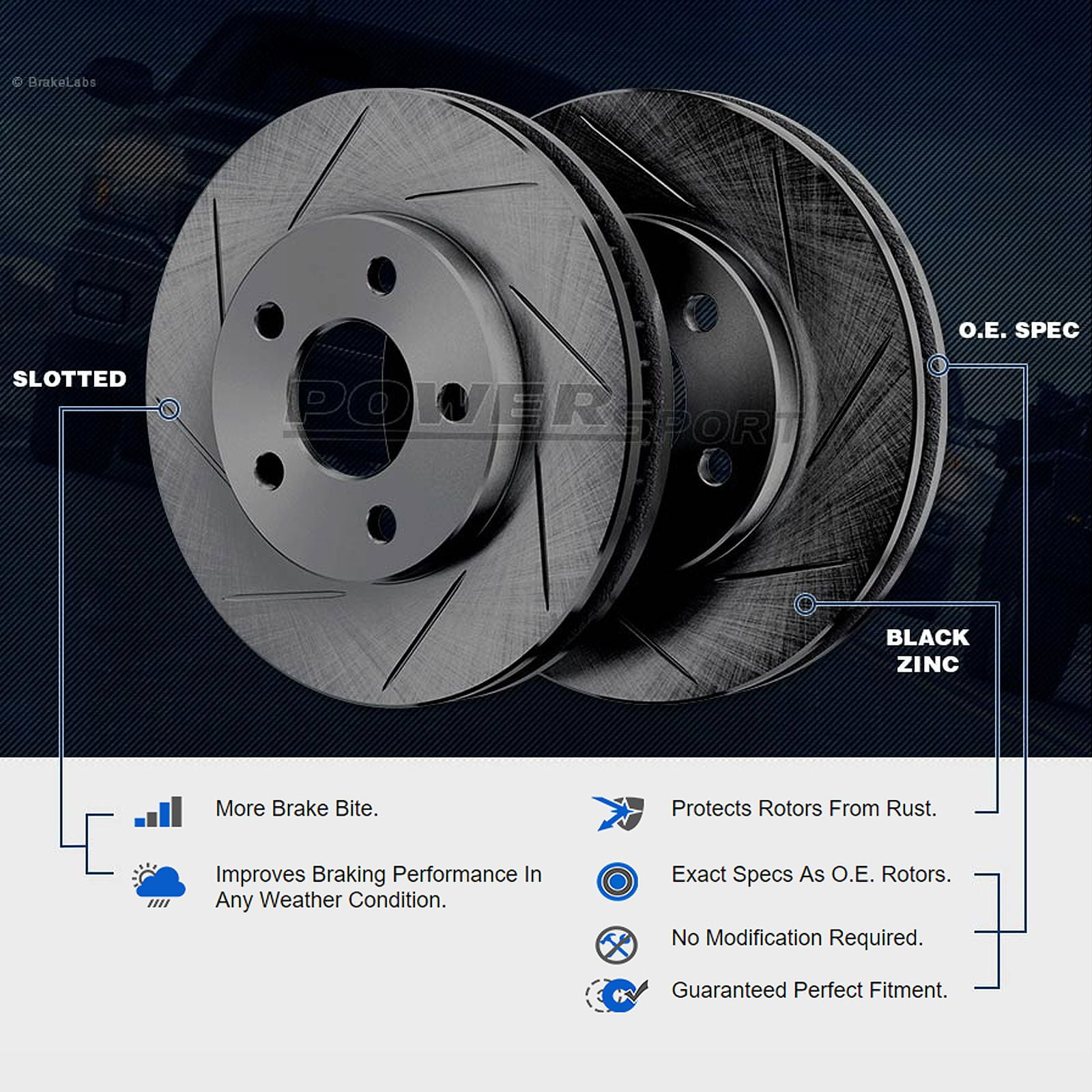 PowerSport Front Brakes and Rotors Kit |Front Brake Pads| Brake