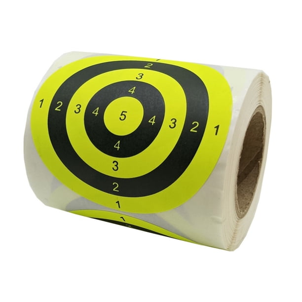 Pasters de objetivo de disparo, 1 rollo de etiquetas de objetivo de disparo de 3 pulgadas, pegatinas de objetivo de disparo diseñadas para durar