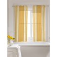 thumbnail image 3 of Vintage Turmeric Yellow Striped Curtains 45 Inch Length,Sheer Curtains for Bedroom Living Room Farmhouse Modern Stripes Boho Short Kitchen Curtains Drapes for Small Half Window 42"x45" 2 Panels, 3 of 7
