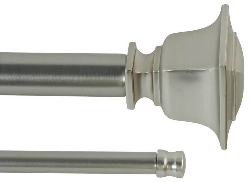 Adjustable Double Curtain Rod in Brushed Nickel Finish (144 in. W x 3.