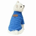 thumbnail image 2 of Small Dog Sweaters with Leash D-Ring Fleece Warm Puppy Sweater Fall Winter Pet Coat Dog Clothes for Small Medium Dogs,Cats - Blue, 3XL, 2 of 8