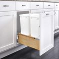 thumbnail image 2 of Rev-A-Shelf 4WC-18DM2 Double 35 Quart Maple Bottom Pullout Waste Container, 2 of 2