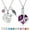 Purple, variant on 2 Pack Birthstone Cremation Jewelry Heart Urn Necklace for Ashes for Women Men Human Angel Wing Urn Memorial Necklace
