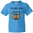 thumbnail image 3 of Inktastic My Great Aunt Loves Me Cute Sloth and Baby Youth T-Shirt, 3 of 5