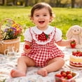 thumbnail image 5 of Gubotare Baby Boho Dress Newborn Baby Girl 4th Of July Outfit Summer Romper Toddler 0 3 6 9 12 18 24 Months (Red,0-3 Months), 5 of 8