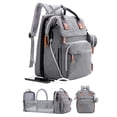 thumbnail image 1 of ISMGN Mochila para pañales con cambiador, bolsa para pañales grande, bolsa para bebé, bolsa para pañales multifuncional, gris, 1 of 5