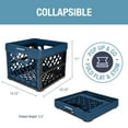 thumbnail image 3 of CleverMade Collapsible Eco Plastic Milk Crate, Folding Storage Bin, 6.6 gal, Ocean Navy, 3 of 10