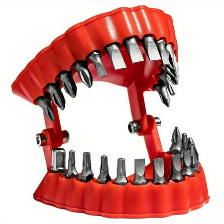 

Soyumi Tool Bag Denture Drill Bit Holder Teeth Model Design Screwdriver Bit Organizing Holder Fits 1/4 Inch Hex Bit And Drive Bit Adapter