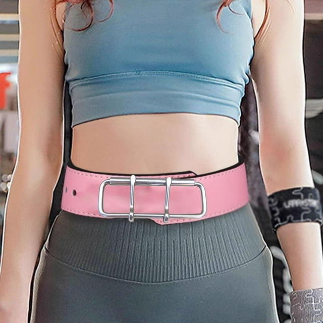 Hebilla de cinturón de fitness de acero inoxidable de doble punta, universal, de alto rendimiento, resistente, accesorio de gimnasio para pantalones. L