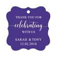 thumbnail image 1 of Darling Souvenir Fancy Frame Custom Paper Tags Thank You For Celebrating With Us Wedding Favor Gift Hang Tags-Purple Violet-50 Tags, 1 of 1