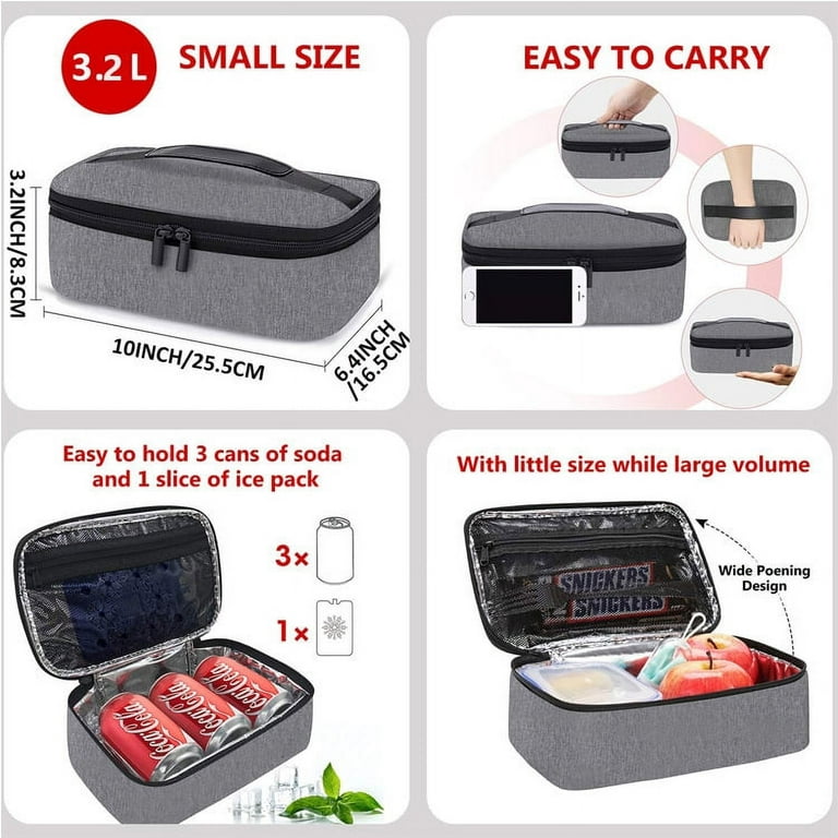 Reusable Flat Insulated Lunch Box Portable Cooler Thermal Tote Bag with  Handle