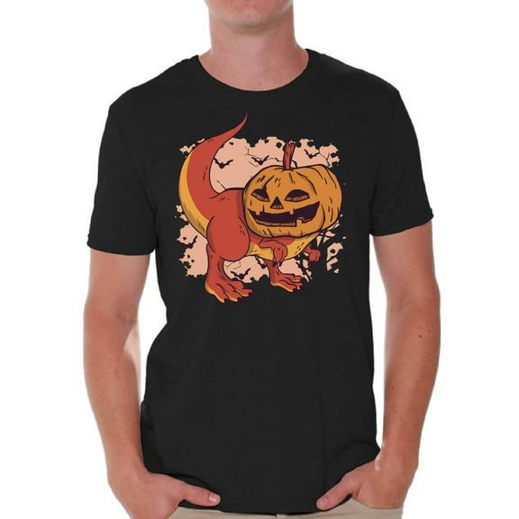 Awkward Styles Halloween T-Shirt Pumpkin Dinosaur Shirts for Men