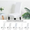 thumbnail image 6 of Chair Covers for Dining Room Set of 6 Pack Stretch White Chair Slipcovers for Parson Chairs 6 Pieces Washable Removable, 6 of 6