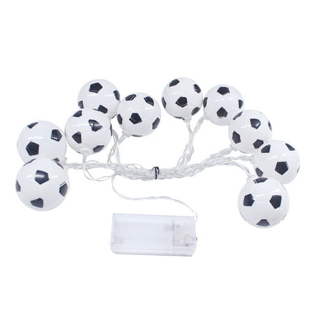 10 LED 2.13 Meters Soccer Football LED Strig Light Lamp Warm White 2 * AA Batteries Powered Operated for World Cup Theme Party Restaurant Home