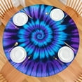thumbnail image 2 of Blue Purple Tie Dye Mandala Pattern Round Fitted Tablecloth with Elastic Edge,Dining Table Cover Waterproof,Outdoor Round Tablecloth for Camping,Dining,Indoor and Outdoor, 2 of 7