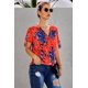 thumbnail image 3 of ABPHQTO Top naranja con diseño floral torcido para mujer, 3 of 5