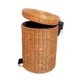 thumbnail image 1 of Nordic Creative Natural Rattan Trash Can Slow Down Silent Pedal Garbage Bin with Lid Fashion Country Style Wastebasket (Color : Yellow, Size : 5L), 1 of 5