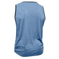 thumbnail image 5 of Elvqul Mens Gym T-Shirts with Pocket Tank Tops Light Blue Fashion Pullover Big and Tall Crew Neck Shirts for Men Sleeveless, 5 of 6