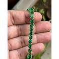 thumbnail image 2 of 18k Gold Plated Natural Green Emerald Round Gemstone Tennis Bracelet 925 Sterling Silver Wedding Jewelry Dainty Bracelet Graduation Gift, 2 of 7