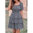 thumbnail image 2 of Vestido PRETTYGARDEN 2025 Floral de Verano con Escote Cuadrado Negro M, 2 of 7