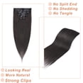 thumbnail image 2 of MY-LADY 8PCS/set 100% Remy Human Hair Clip in Hair Extensions Long Soft for Women Straight Natural Human Real Hairpiece 22inch #1B Natural Black, 2 of 8