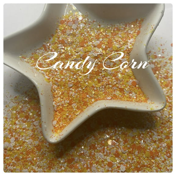 Candy Corn: Halloween color chunky glitter mix - Sold By TwoFaced Glitters 1oz Wt.