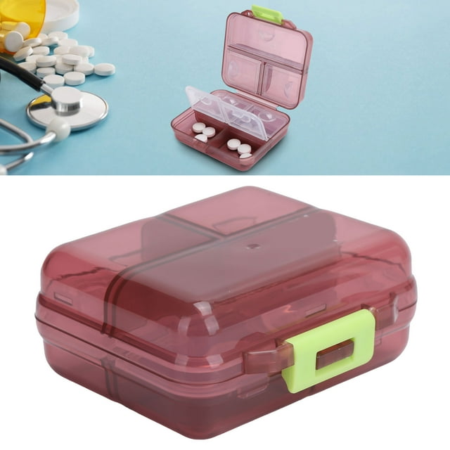 Medicine Portable Pill Organizer Storage Container Case 7 Grids Subpackage W/Sealing Cover