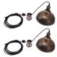 thumbnail image 3 of Juego de 2 luces colgantes de polea industrial vintage con cable de 19,6 pies, luz de techo con cúpula de bronce, enchufe estadounidense de 110-240V, 3 of 14