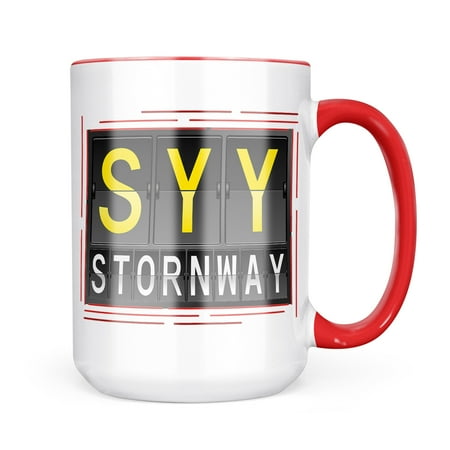 

Neonblond SYY Airport Code for Stornway Mug gift for Coffee Tea lovers