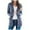 Blue, variant on Boho Patchwork Cardigan Jacket for Women Long Sleeve Open Front Knit Sweater Coat with Pockets White M