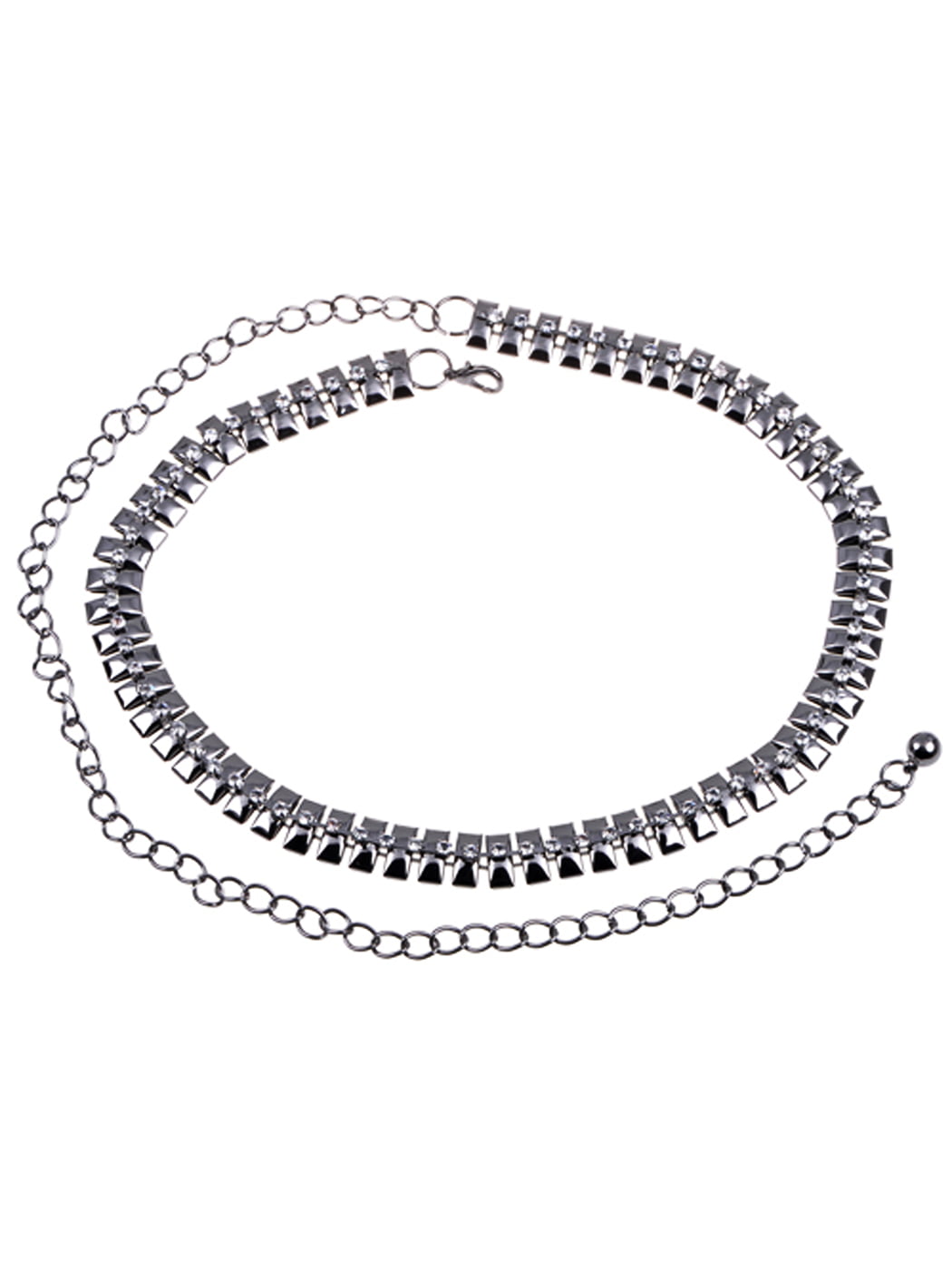 Rhinestone Circel Metal Chain Belt