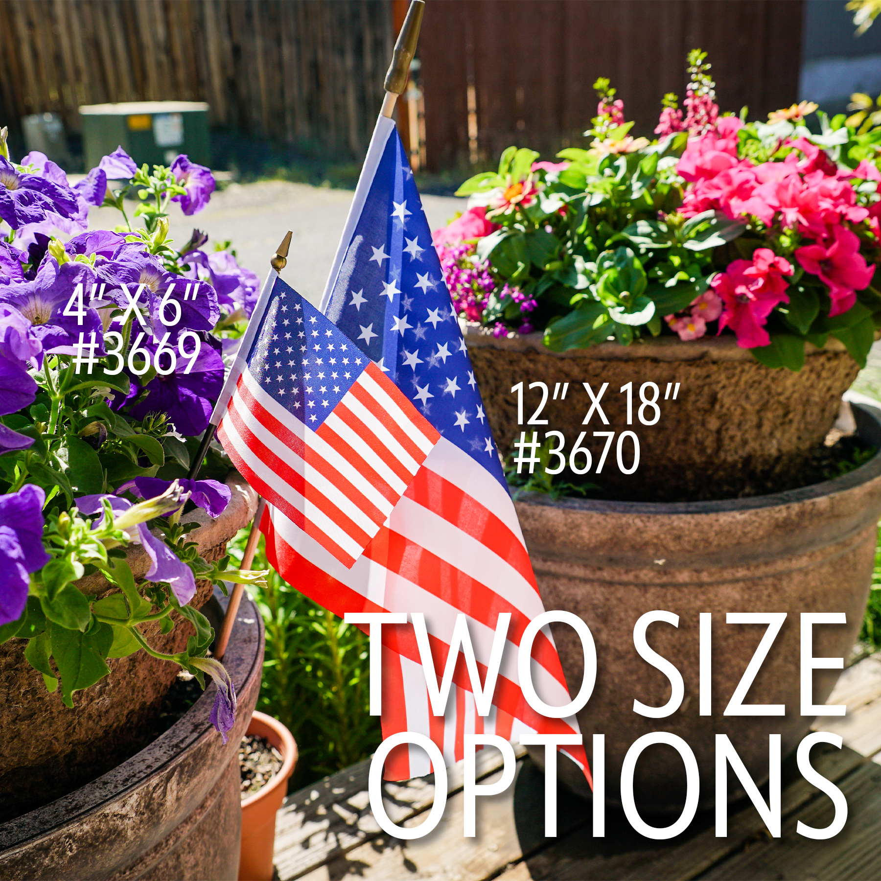 In the Breeze 3670 — U.S.A. Stick Flag, 12" x 18", 12 Pieces — Fun Hand-Held Patriotic Decorative Accents
