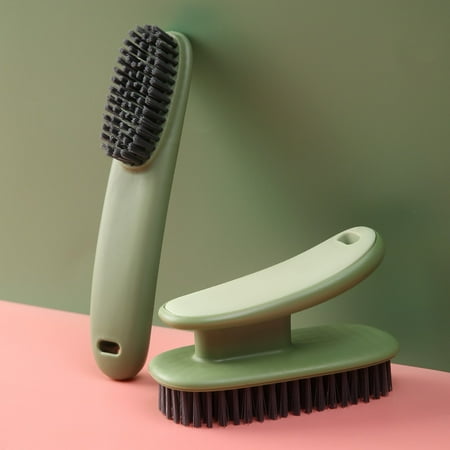 

Casewin Cleaning Brush Household Small Laundry Brush for Soft Bristle Scrub Clothes Shoe Underwear Fabric Hand Cleaning Brush Pack of 2 Green