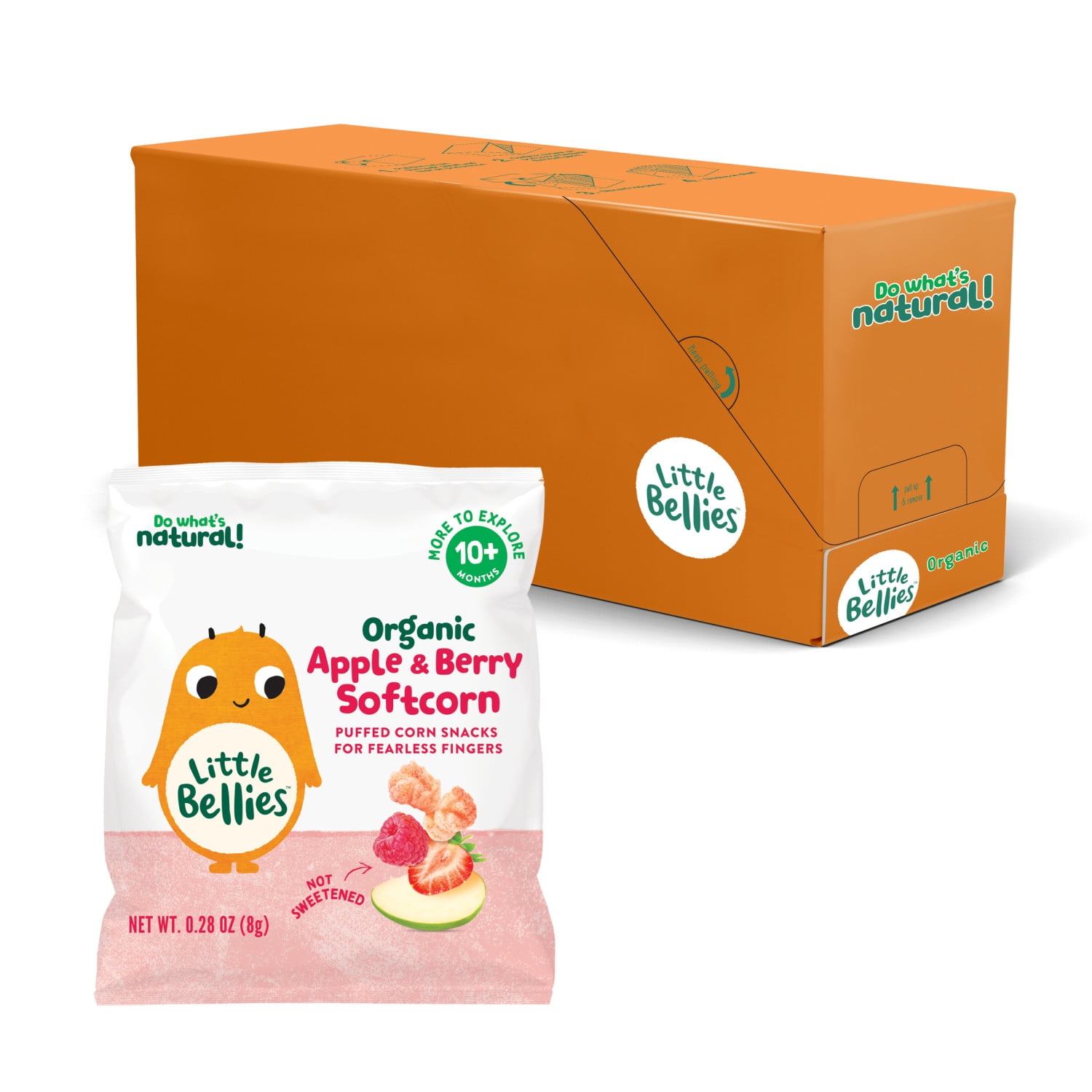 Little Bellies Baby Bellies Organic Apple & Berry Softcorn Snack, 0.28 oz Bag