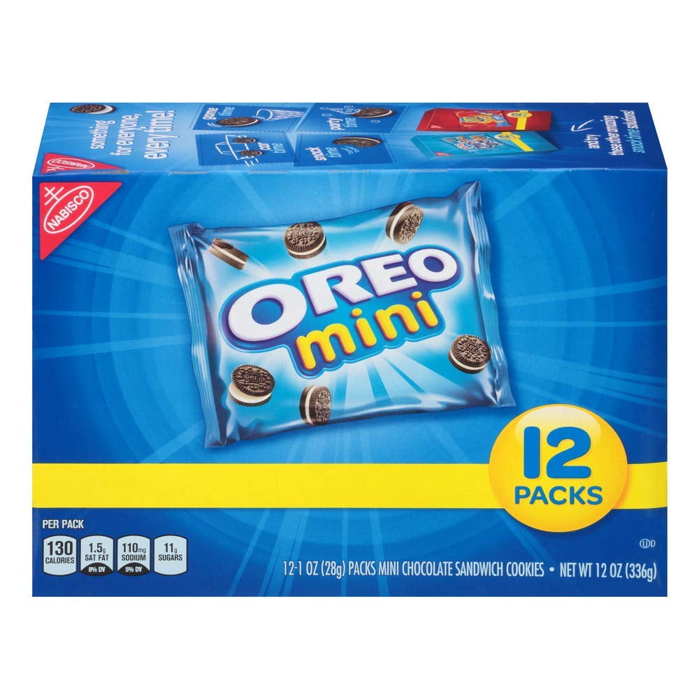 Oreo Mini Chocolate Sandwich Cookies, 12 Count Individual Snack Bags (Pack Of 4)