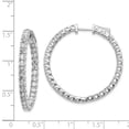 thumbnail image 2 of 14k White Gold Diamond Round Hoop w/Safety Clasp Earrings XE2015WAA, 2 of 2